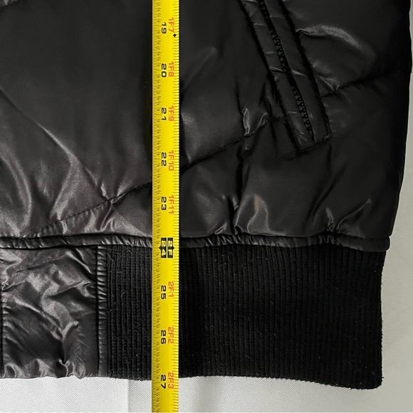 Avant Premier Homme Men’s Puffer Bomber Jacket Removable Hood Black Large - Picture 9 of 11